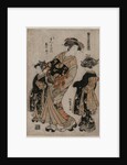 The Courtesan Kichijuro of Kage Manjiya with Two Kamuro…, late 1770s by Isoda Koryusai