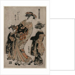 The Courtesan Kichijuro of Kage Manjiya with Two Kamuro…, late 1770s by Isoda Koryusai