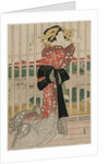 The Courtesan Meizan of the Chojiya on a Balcony Overlooking the Sumida River, c.early or mid 1820s by Eizan Kikugawa