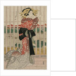 The Courtesan Meizan of the Chojiya on a Balcony Overlooking the Sumida River, c.early or mid 1820s by Eizan Kikugawa