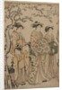 The Courtesan Senzan of Chojiya Strolling with her Kamuro Yasono and Yasoji and Two Shinzo, 1786 by Torii Kiyonaga