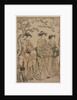 The Courtesan Senzan of Chojiya Strolling with her Kamuro Yasono and Yasoji and Two Shinzo, 1786 by Torii Kiyonaga