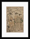The Courtesan Senzan of Chojiya Strolling with her Kamuro Yasono and Yasoji and Two Shinzo, 1786 by Torii Kiyonaga
