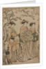 The Courtesan Senzan of Chojiya Strolling with her Kamuro Yasono and Yasoji and Two Shinzo, 1786 by Torii Kiyonaga