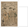 The Courtesan Senzan of Chojiya Strolling with her Kamuro Yasono and Yasoji and Two Shinzo, 1786 by Torii Kiyonaga