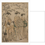 The Courtesan Senzan of Chojiya Strolling with her Kamuro Yasono and Yasoji and Two Shinzo, 1786 by Torii Kiyonaga