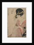 The Courtesan Tsukioka of Hyogoya Rolling a Letter?, late 1790s by Kitagawa Utamaro