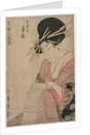 The Courtesan Tsukioka of Hyogoya Rolling a Letter?, late 1790s by Kitagawa Utamaro