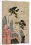 The Courtesans Karagoto and Nishikido of Chojiya, late 1800s by Utamaro II