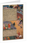 The First Adventure of the White Horse, Page from the Khan Khanan's Razm Nama…, c. 1610-17 by Unknown