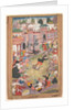 The game of wolf-running in Tabriz, from an Akbar-nama, c. 1595-1600 by Banwari