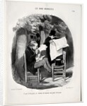 The Good Bourgeois, plate 14: What the bourgeois consider a distraction, 1846 by Honoré Daumier