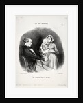 The Good Bourgeois, plate 40: Papa contemplates a likeness of his likeness, 1847 by Honoré Daumier