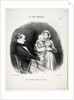 The Good Bourgeois, plate 40: Papa contemplates a likeness of his likeness, 1847 by Honoré Daumier