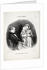 The Good Bourgeois, plate 40: Papa contemplates a likeness of his likeness, 1847 by Honoré Daumier
