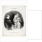 The Good Bourgeois, plate 40: Papa contemplates a likeness of his likeness, 1847 by Honoré Daumier