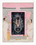 The head priest Govardhanlalji makes offerings to Shri Nathji in celebration…, c. 1890 by Ghasiram Hardev Sharma (attributed to)