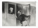 The Railroads, plate 11: The Hazard of Sleeping on a Journey, 1843 by Honoré Daumier; Aubert