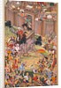The siege of Arbela in the era of Hulagu Khan, page from a Chingiz-nama…, c. 1596 by Basavana; Sur Das