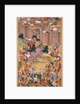 The siege of Arbela in the era of Hulagu Khan, page from a Chingiz-nama…, c. 1596 by Basavana; Sur Das