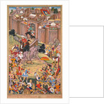 The siege of Arbela in the era of Hulagu Khan, page from a Chingiz-nama…, c. 1596 by Basavana; Sur Das