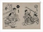 Three Courtesans with a Client by Okumura Masanobu