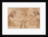 Three Heads and Other Sketches, 1643-1644 by Nicolas Poussin