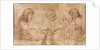 Three Heads and Other Sketches, 1643-1644 by Nicolas Poussin