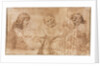Three Heads and Other Sketches, 1643-1644 by Nicolas Poussin
