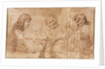 Three Heads and Other Sketches, 1643-1644 by Nicolas Poussin