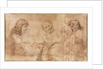Three Heads and Other Sketches, 1643-1644 by Nicolas Poussin