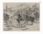Twelve Views of Tiger Hill, Suzhou: Distant View of Tiger Hill from the Canal Mooring, after 1490 by Shen Zhou