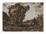 Two Boatmen in a Marsh near a Cluster of Trees, c. 1857 by Henri-Joseph-Constant Dutilleux