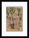 Two Girls and Child on Temple Bridge, 1787-1867 by Kikugawa Eizan