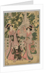 Two Girls and Child on Temple Bridge, 1787-1867 by Kikugawa Eizan