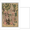 Two Girls and Child on Temple Bridge, 1787-1867 by Kikugawa Eizan