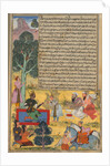 Vabhruvahana Approaches Arjuna, page from the Khan Khanan's Razm-nama, c. 1610 - 1617 by Sur Das Gujarati