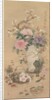 Vase of Flowers with Grasshopper, Marine Life, and Garden Rock, late 1800s by Okabe Ko
