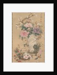 Vase of Flowers with Grasshopper, Marine Life, and Garden Rock, late 1800s by Okabe Ko