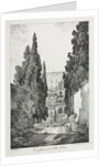 View at Villa dEste, Tivoli, 1817 by Claude Thiénon