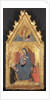 Virgin and Child Adored by Saints Mary Magdalene and Nicolas of Bari; Christ Crucified…, 1400s by Sano di Pietro