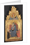 Virgin and Child Adored by Saints Mary Magdalene and Nicolas of Bari; Christ Crucified…, 1400s by Sano di Pietro