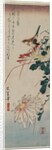 Warbler and Chrysanthemums, mid 1830s by Ando Hiroshige