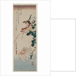 Warbler and Chrysanthemums, mid 1830s by Ando Hiroshige