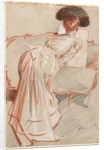 Woman Looking at a Drawing, c. 1895 by Paul César Helleu
