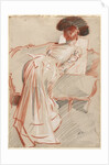 Woman Looking at a Drawing, c. 1895 by Paul César Helleu
