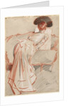 Woman Looking at a Drawing, c. 1895 by Paul César Helleu