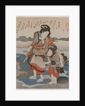 Woman and Child; from the series Five Pictures of Low Tide, late 1820s by Utagawa Kuniyoshi