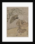 Woman Running Past a Willow Tree in a Breeze, 1766 or 1767 by Suzuki Harunobu