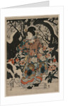 Woman Standing Beside a Plum Tree, c. 1850 by Utagawa Kunisada